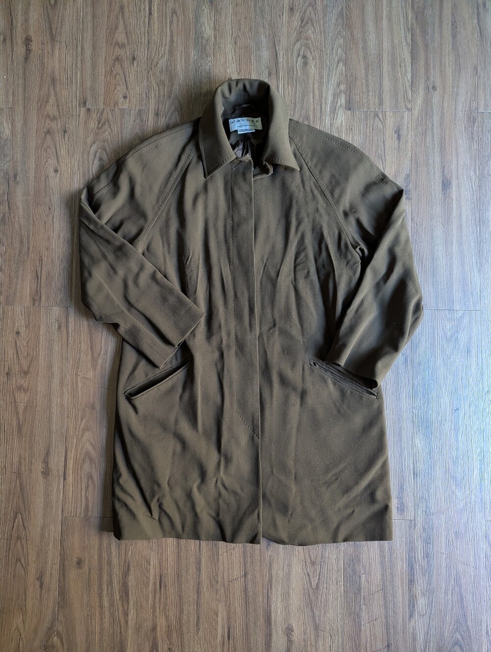 Jaeger Men's Wool Brown Long Coat Sz M